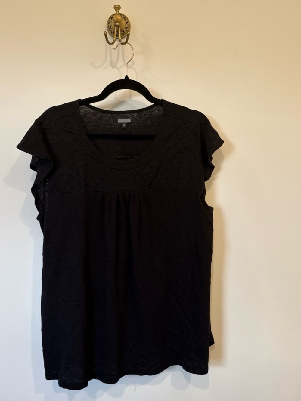 Black Women's Eyelet Tee